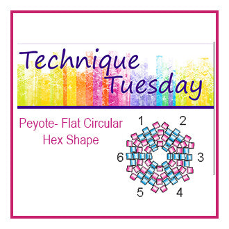 Peyote Flat Circular Hex Technique Tuesday