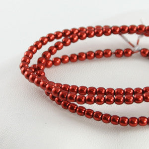 2mm Czech Pearl Burnt Orange 150 pcs - Beads Gone Wild
