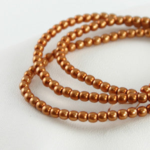 2mm Czech Pearl Copper 150 pcs - Beads Gone Wild
