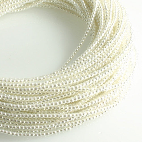 2mm Czech Pearl Bright White 150 pcs - Beads Gone Wild
