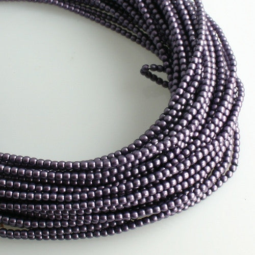 2mm Czech Pearl Deep Lilac Satin 150 pcs - Beads Gone Wild
