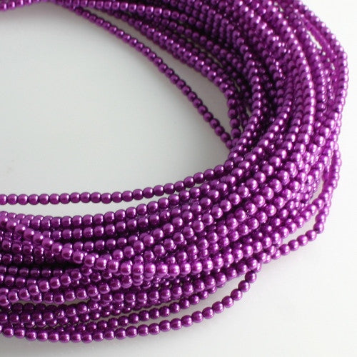 2mm Czech Pearl Deep Magenta 150 pcs - Beads Gone Wild
