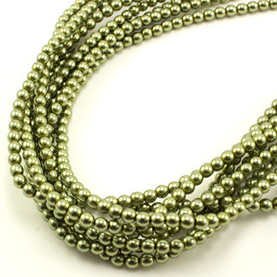 3mm Czech Pearl Lt Green 150 pcs - Beads Gone Wild
