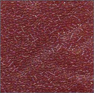 10/o Delica DBM 0062 Lined Light Cranberry AB - Beads Gone Wild
