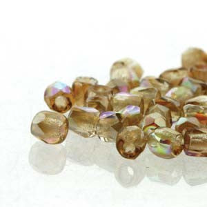 2mm Fire Polish Crystal Brown Rainbow 150 beads - Beads Gone Wild
