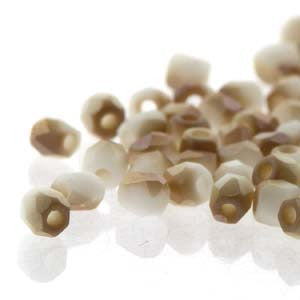 2mm Fire Polish Chalk White Celesian Matted 150 beads - Beads Gone Wild
