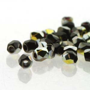 2mm Fire Polish Jet Marea 150 beads - Beads Gone Wild
