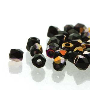 2mm Fire Polish Jet Sliperit 150 beads - Beads Gone Wild
