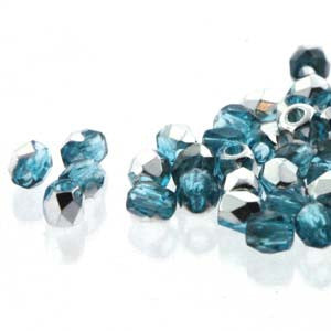 2mm Fire Polish Aqua Labrador 150 beads - Beads Gone Wild
