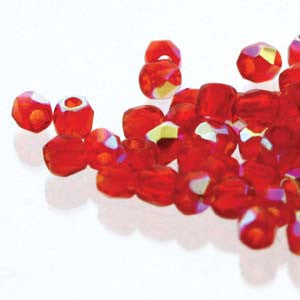 2mm Fire Polish Siam AB 150 beads - Beads Gone Wild
