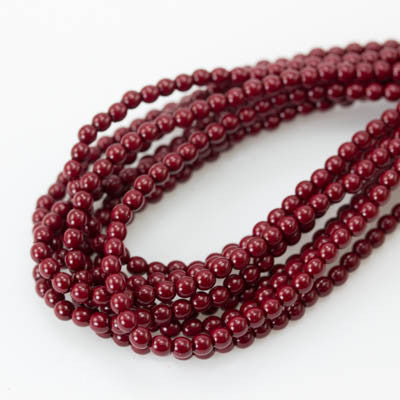 3mm Czech Pearl Cranberry 150 pcs - Beads Gone Wild
