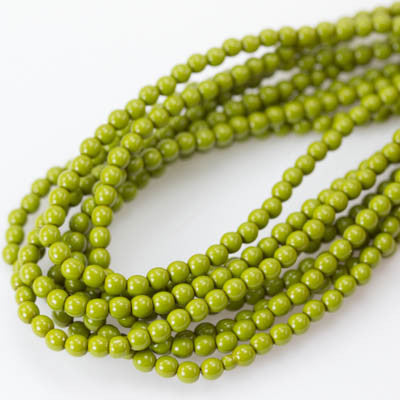 3mm Czech Pearl Pea Green 150 pcs - Beads Gone Wild
