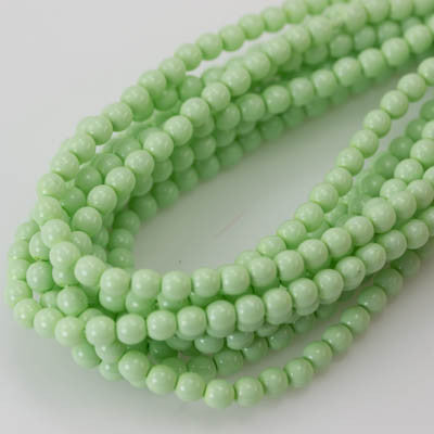 4mm Czech Pearl Lt. Spring Green 120 pcs - Beads Gone Wild
