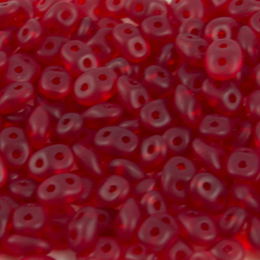 Super Duo Ruby Matte 2.5x5mm - Beads Gone Wild
