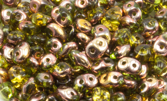 Super Duo Apollo - Olivine 2.5x5mm - Beads Gone Wild
