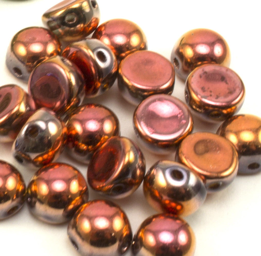 2 Hole 6mm Cabochon Crystal Full Sunset - Beads Gone Wild
